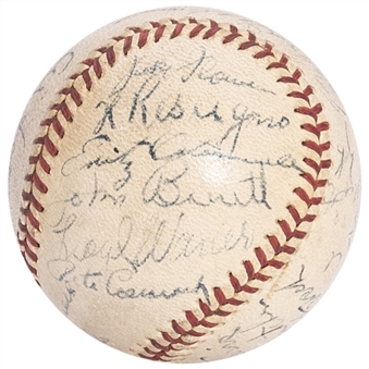 1944 Pittsburgh Pirates Multi-Signed Baseball With 27 Signatures Including Honus Wagner, Lloyd Waner, Frank Frisch & Al Lopez (Beckett)